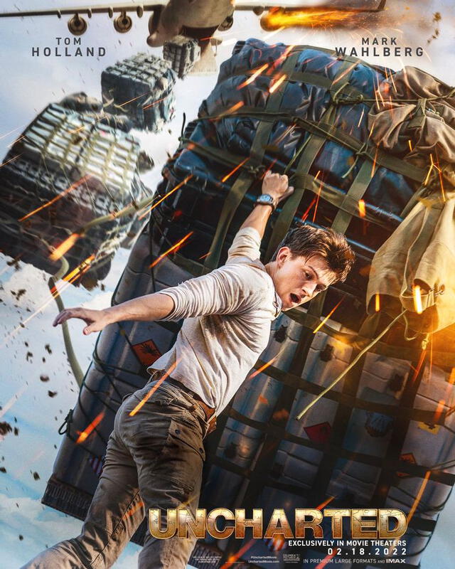 Póster oficial de Uncharted muestra a Nathan Drake en explosiva escena de acción. Foto: Sony Pictures