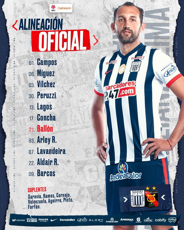 Equipo titular de los íntimos. Foto: Alianza Lima