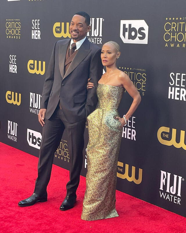 Will Smith y Jada Pinkett Smith en la alfombra de los Critics Choice Awards. Foto: Instagram/@criticschoice