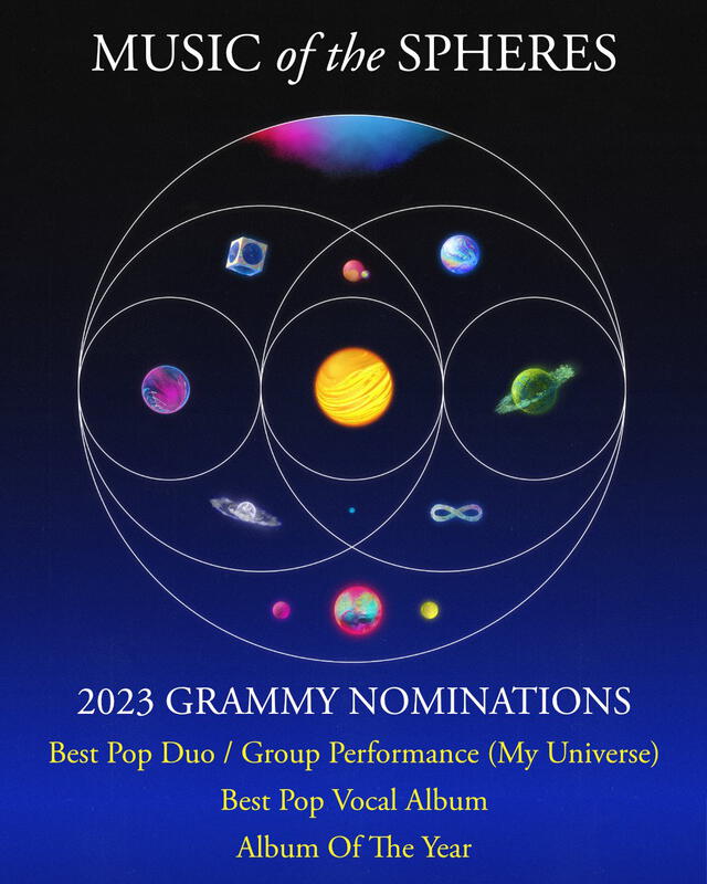 Coldplay y sus nominaciones en los Grammy 2023. Foto: Coldplay