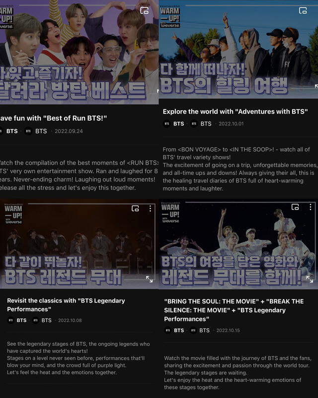 BTS: conciertos y películas gratis en octubre. Foto: Weverse