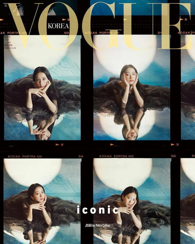 Jisoo en una portada individual para VOGUE Korea. Marzo 2020.