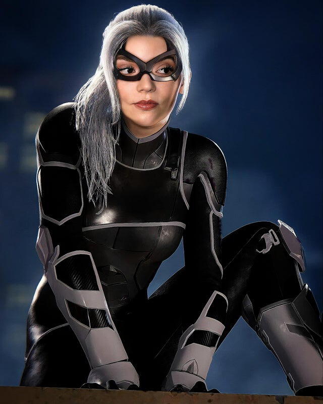 Anya Taylor-Joy como Black Cat en imagen creada por fans. Foto: Reddit