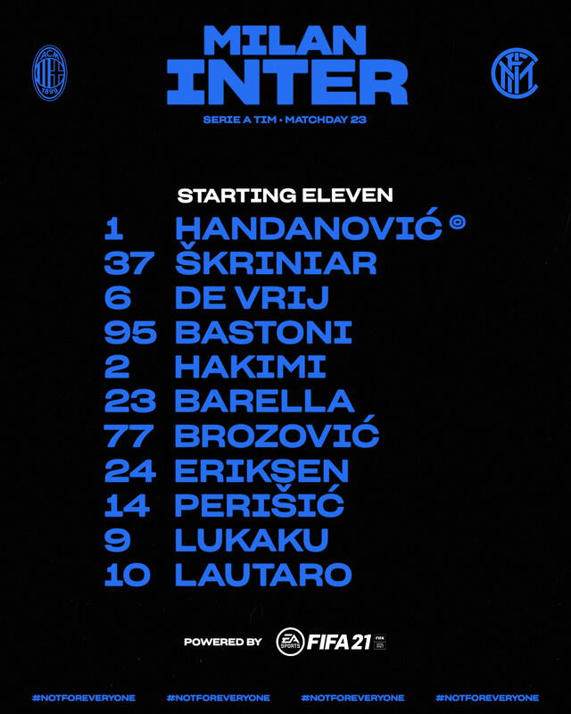 Alineación oficial del Inter.