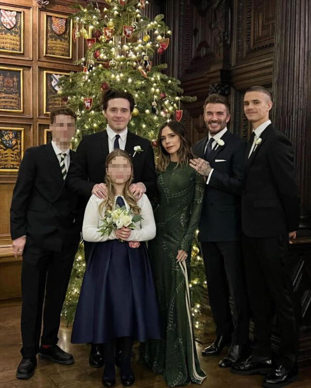 David y Victoria Beckham, junto con sus cuatro hijos. Foto: Instagram