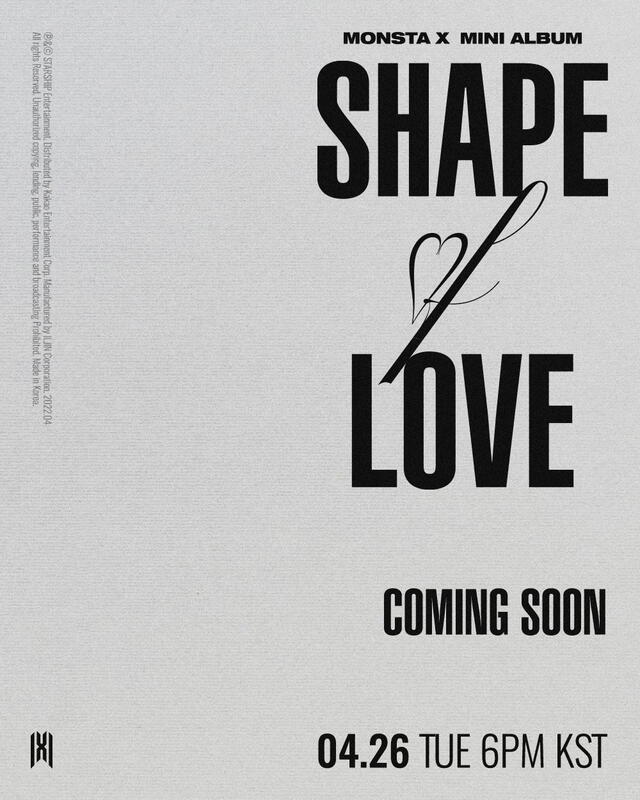Shape of love, MONSTA X, comeback 2022
