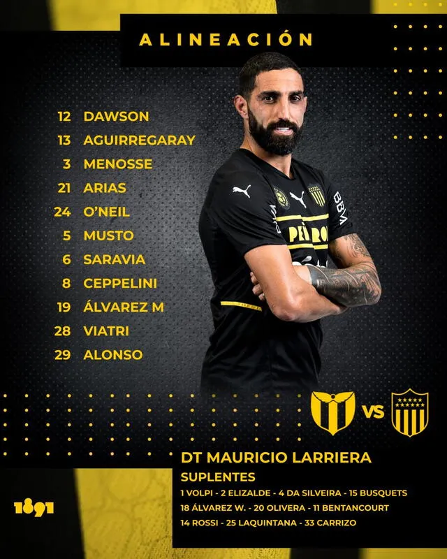 Once inicial del Manya. Foto: Peñarol