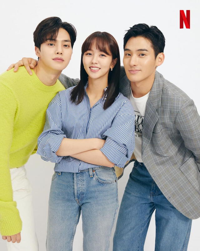 Song Kang, Kim So Hyun y Jung Ga Ram, retratos para Love Alarm 2. Foto: Netflix