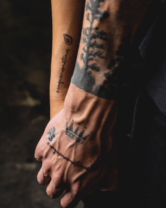 Los hermanos se hicieron un tatuaje para recordar su participación en Así se baila. Foto: Instagram/Samadhi Zendejas