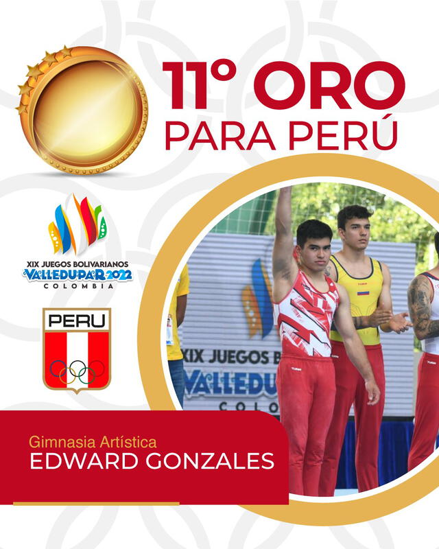 El gimnasta Edward Gonzales se impuso en la final de salto masculino. Foto: Twitter