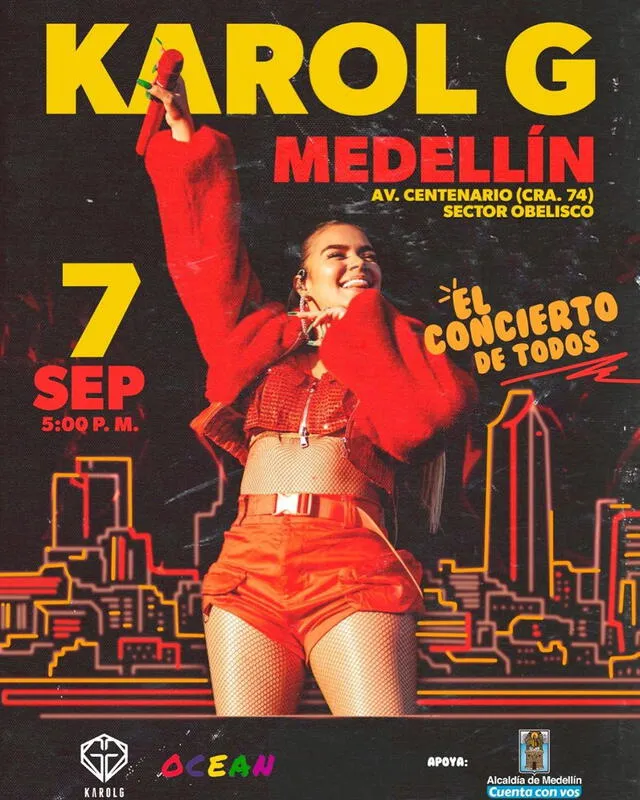 Afiche de Karol G para el concierto en Medellín