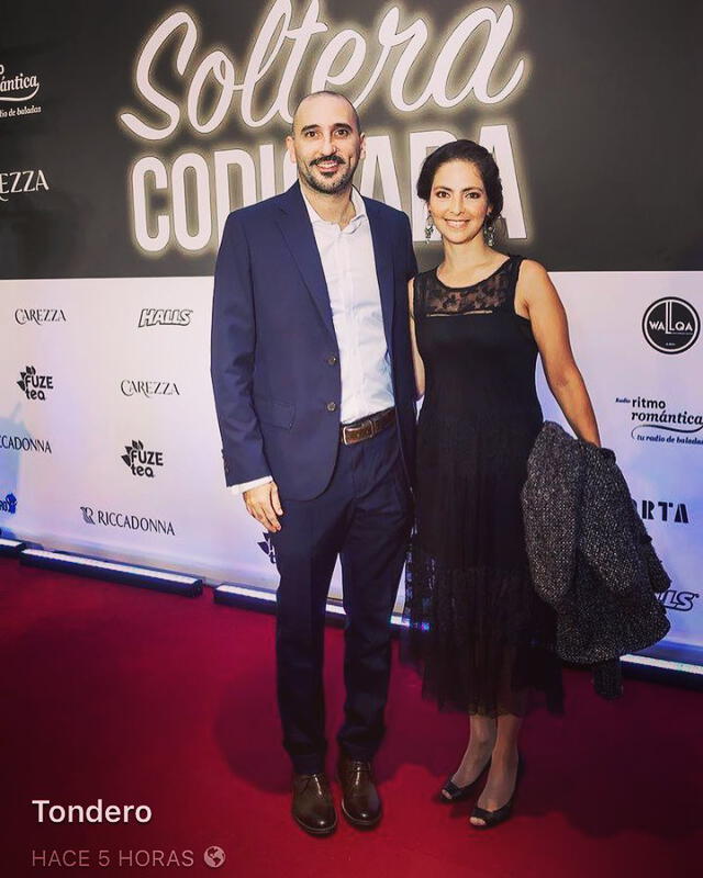 César Ritter y Cecilia Rospigliosi en el avant premiere de "Soltera codiciada". Foto: Instagram @cesarritterburga   