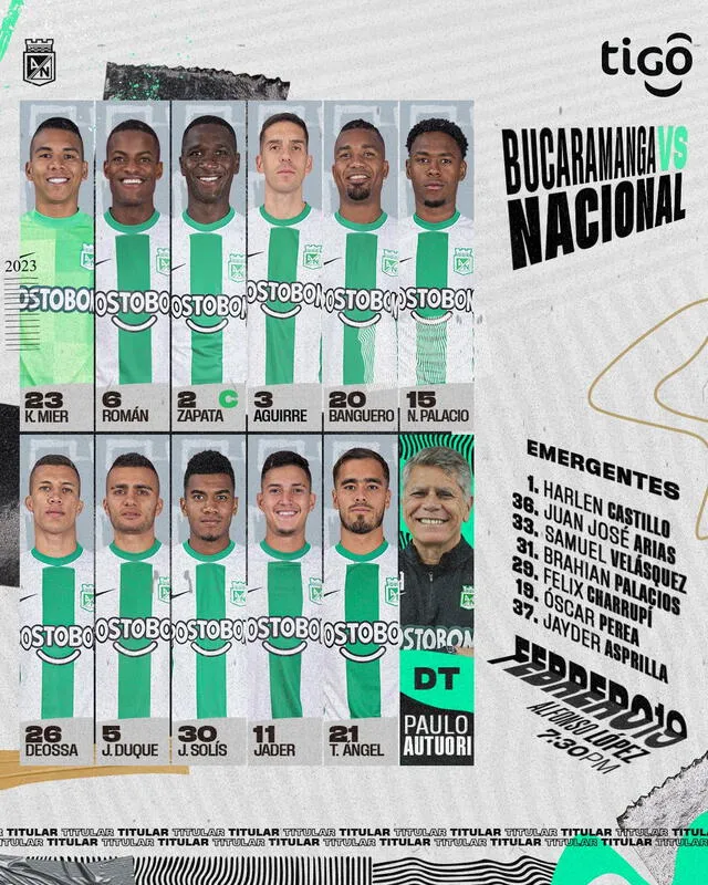  Equipo titular del Verdolaga. Foto: Atlético Nacional   