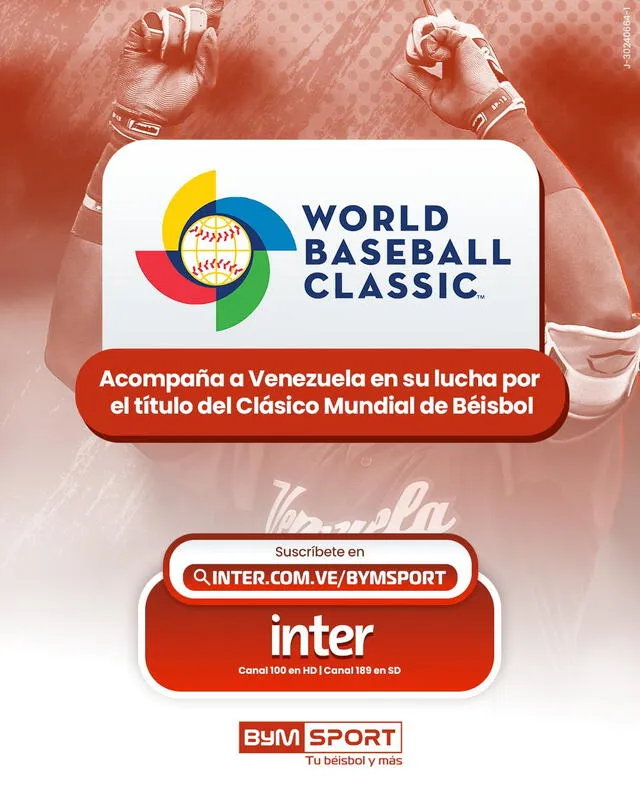 Inter, por medio de ByM Sport, transmitirá los juegos del Clásico Mundial de Béisbol 2023. Foto: Inter