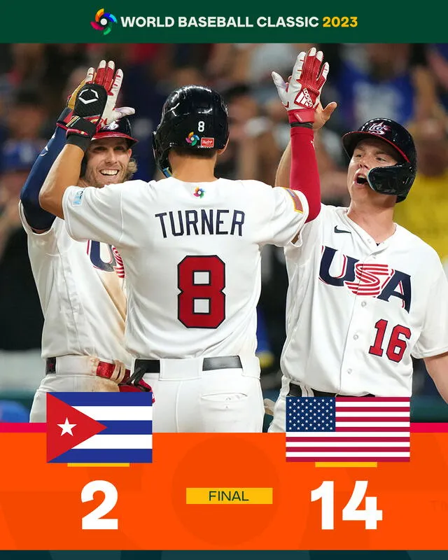  Resultados de la primera semifinal del Clásico Mundial de Béisbol 2023. Foto: MLB 