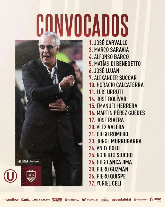 Convocados de la U ante Vallejo. Foto: Universitario/Twitter   