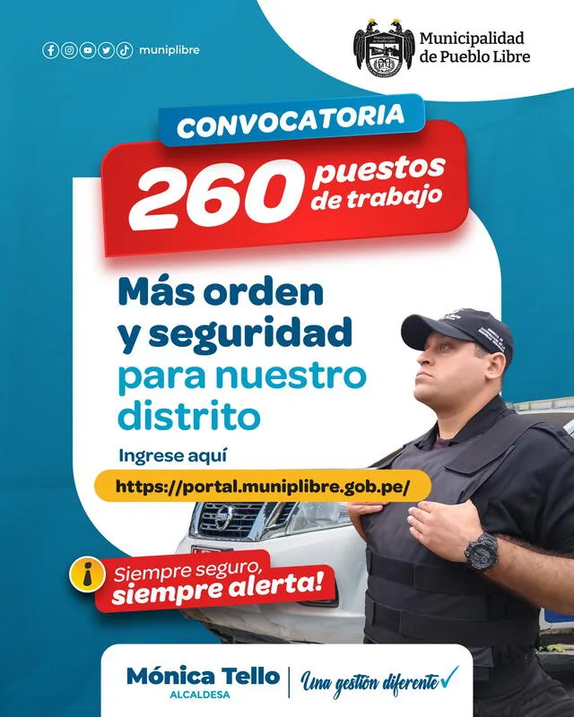  Convocatoria de trabajo 2023 en Municipalidad de Pueblo Libre. Foto: Municipalidad de Pueblo Libre/Facebook   