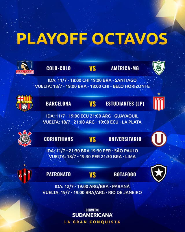  Playoffs de octavos de final para la Conmebol Sudamericana    