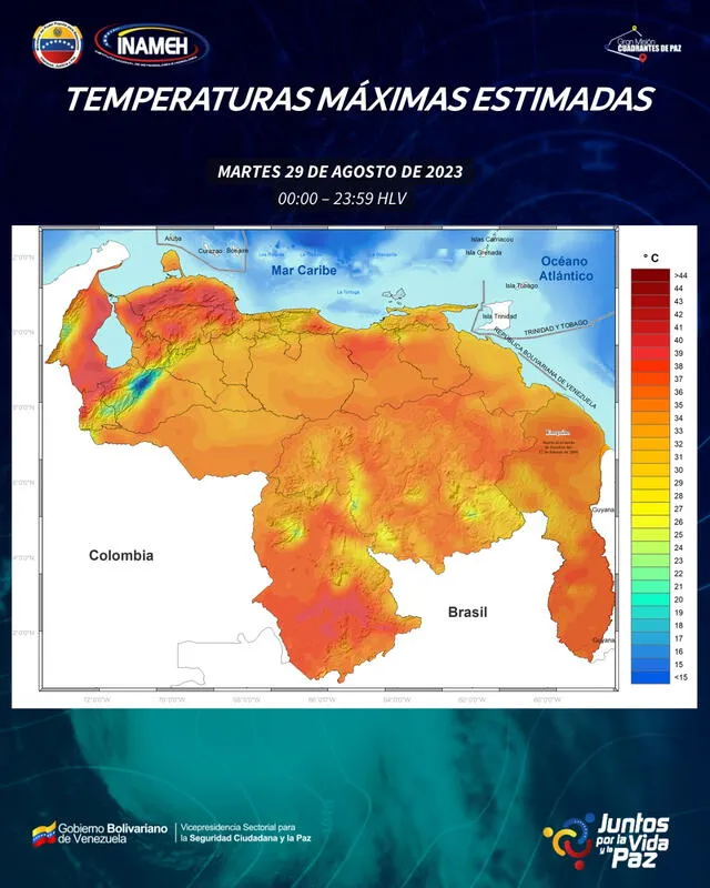 Último reporte del Inameh. Foto: Inameh/Twitter