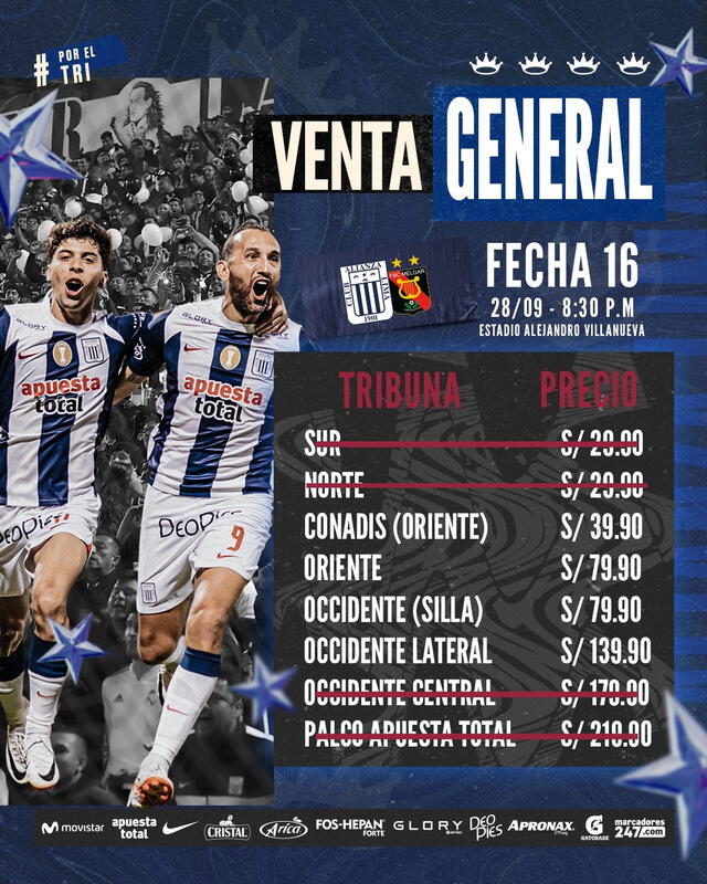 Entradas para el partido ante Melgar. Foto: Alianza Lima   