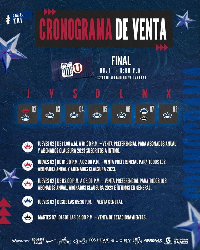 Cronograma de venta. Foto: X/ClubALoficial   