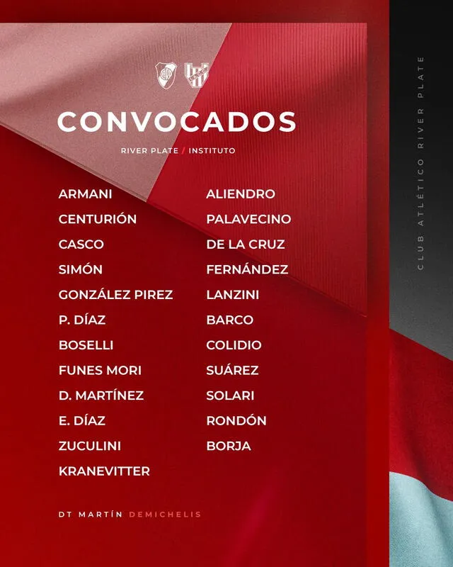 Convocados del Millonario. Foto: River Plate 