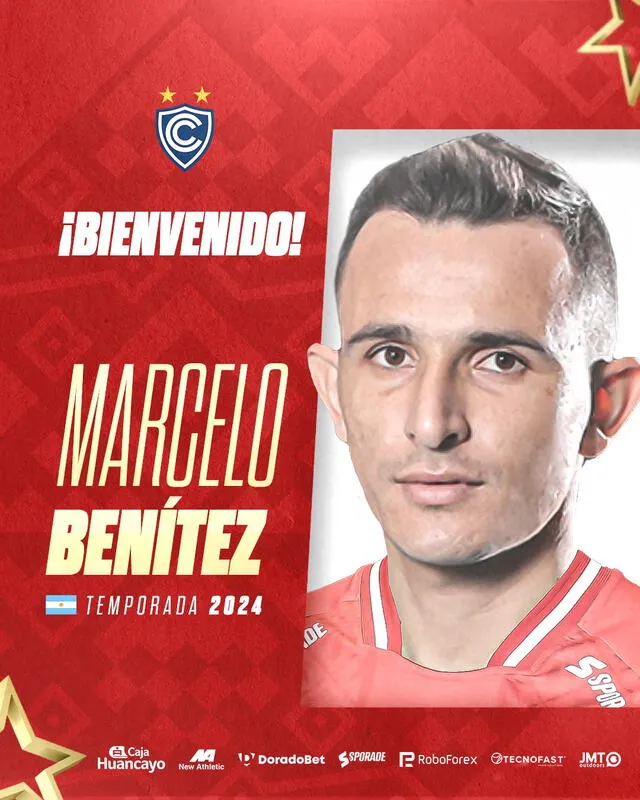 Marcelo Benítez fue anunciado como fichaje del 2023. <strong>Foto: Cienciano</strong>   