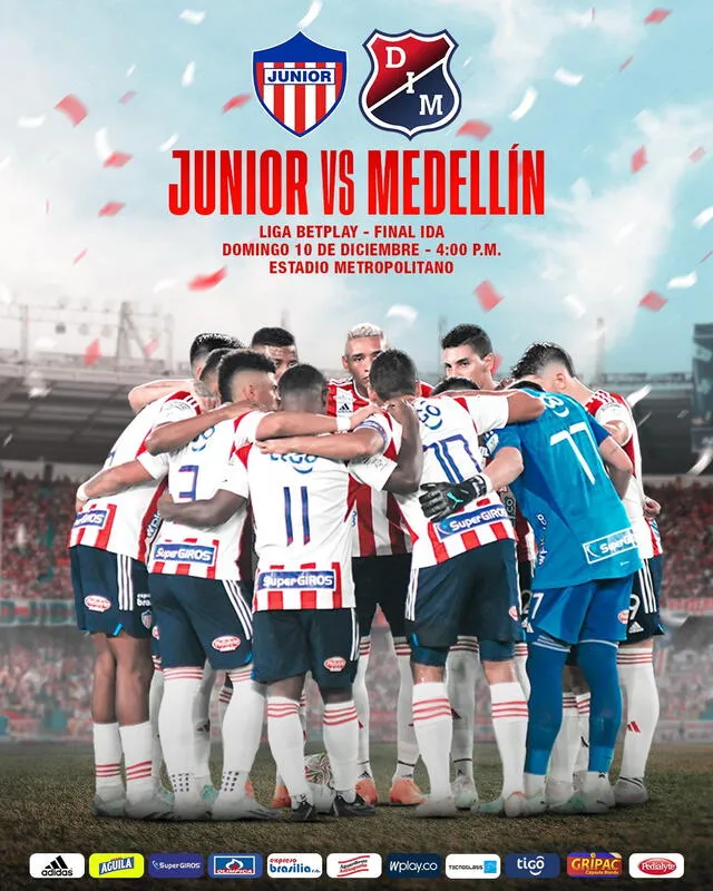 Junior vs. Medellín vuelven a enfrentarse en un final después de 5 años. Foto: Junior.    
