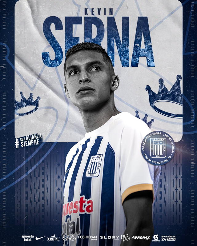 Kevin Serna jugó en Cultural Santa Rosa (Los Chankas), ADT y ahora vestirá los colores de Alianza Lima. Foto: Alianza Lima Kevin Serna jugó en Cultural Santa Rosa (Los Chankas), ADT y ahora vestirá los colores de Alianza Lima. Foto: Alianza Lima