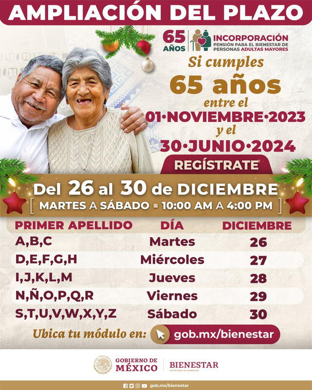 Ampliación de Pensión Bienestar 2023