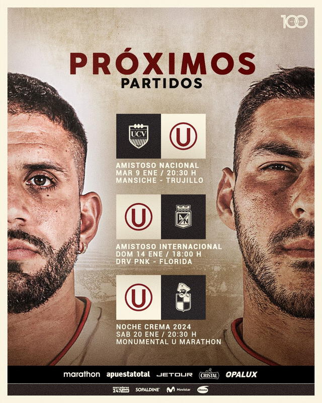 Próximos partidos de la 'U'. Foto: Universitario.   