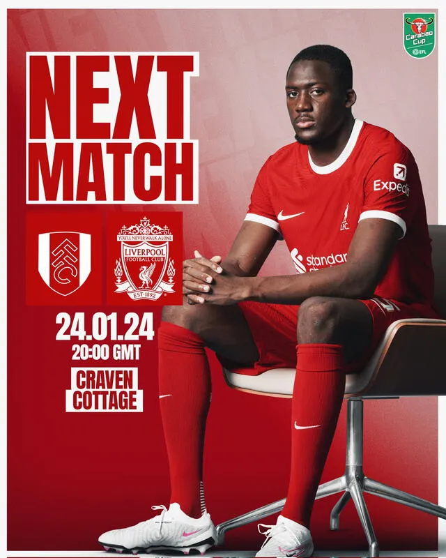 Banner del partido. Foto: Liverpool   