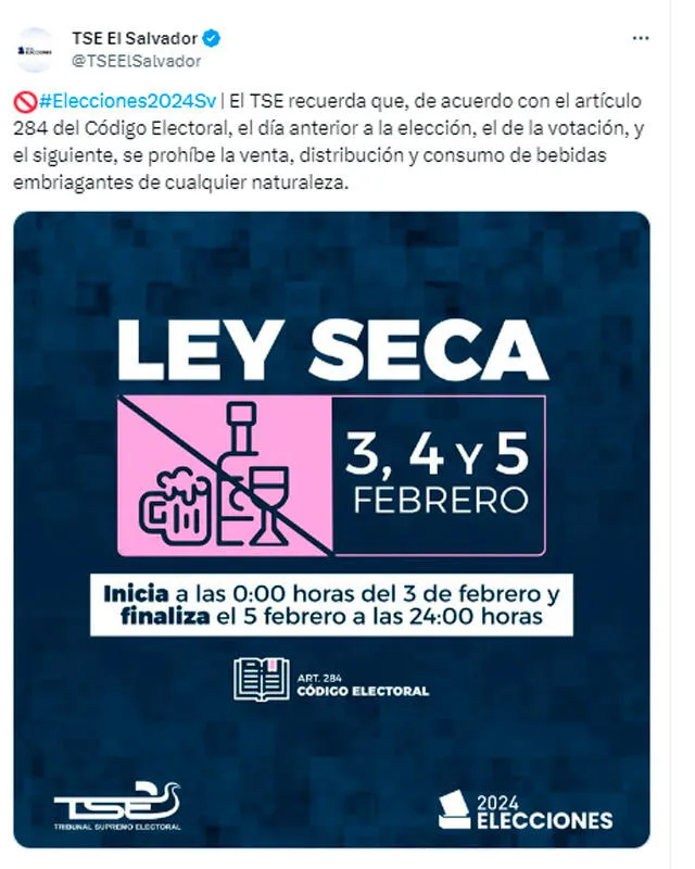 Desde el sábado 3 de febrero al 6 de febrero se hará efectiva la ley seca en El Salvador. Foto: composición LR/XTSE.   