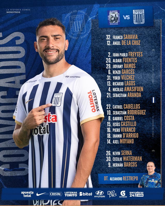 Convocados del club íntimo para el partido ante Alianza Atlético. Foto: Alianza Lima 