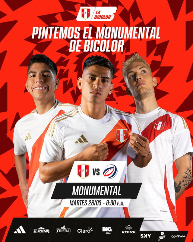 Banner de partido. Foto: Selección peruana   