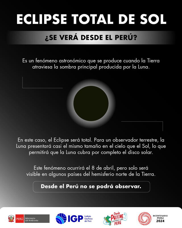  Eclipse total de sol en Perú. Foto: IGP<br>    