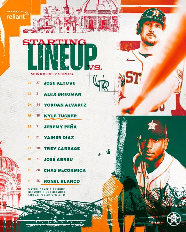 Lineup de los Houston Astros. Foto: astros / Twitter   