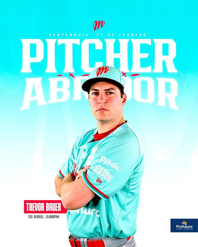 Trevor Bauer será el pitcher abridor de Diablos Rojos HOY, 28 de abril. Foto: LMB   