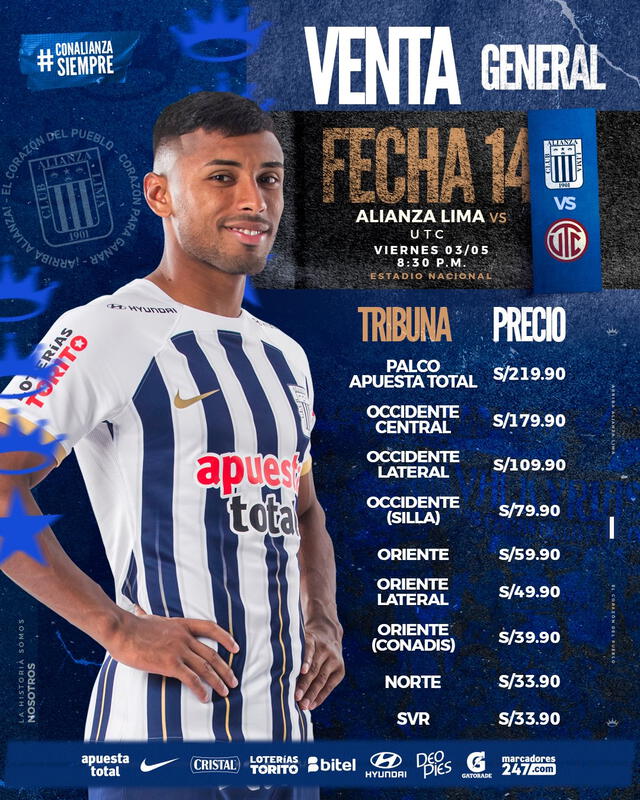 Precio de entradas. Foto: Alianza Lima   