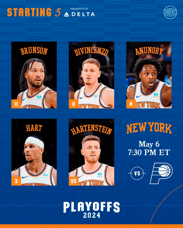 Alineación de los New York Knicks. Foto: nyknicks / Twitter Alineación de los New York Knicks. Foto: nyknicks / Twitter