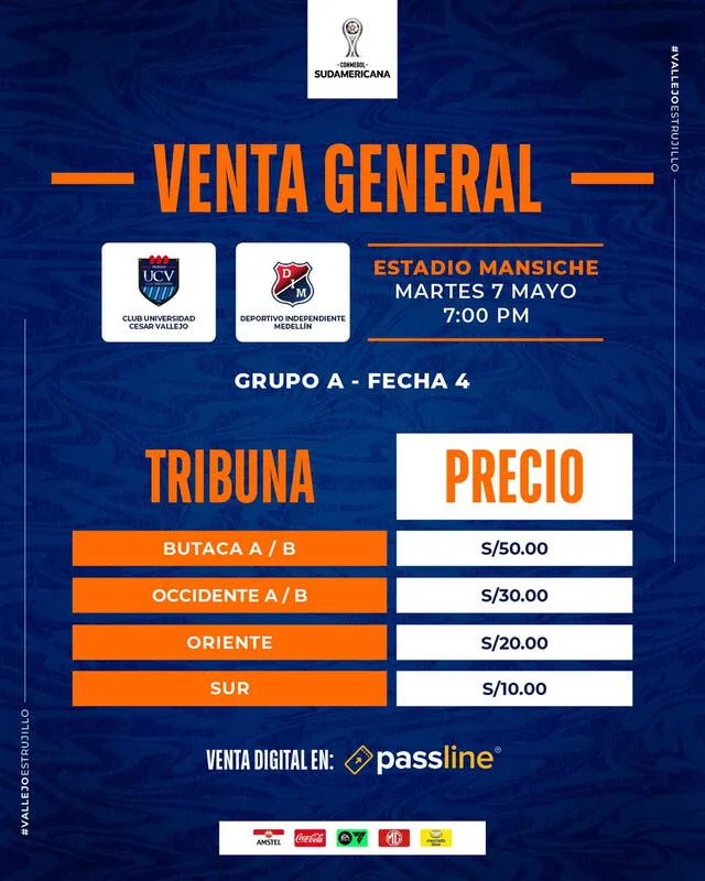 Precios de las entradas para el partido ante DIM. Foto: UCV 