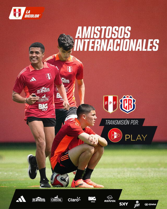  Canal para ver el Perú vs. Costa Rica sub-20. Foto: FPF   