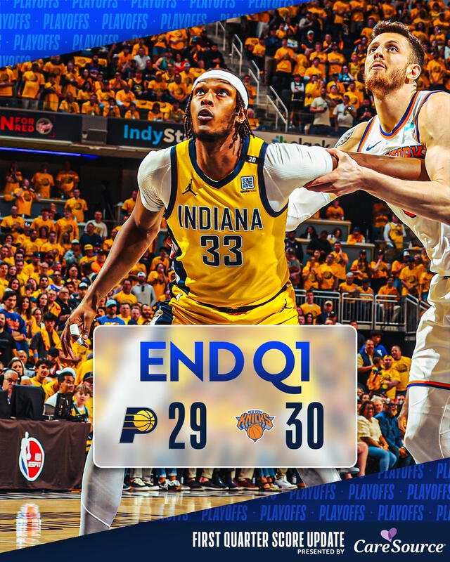 Marcador del 1Q. Foto: Pacers   