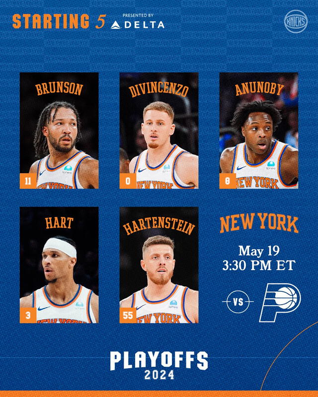 Lineup de Knicks. Foto: Knicks   