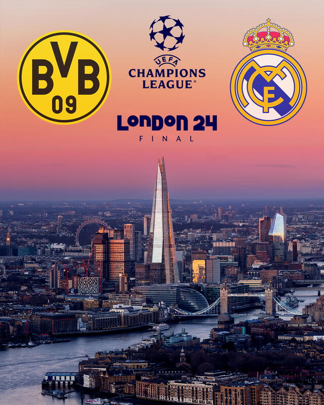  Banner de la final. Foto: Champions League   
