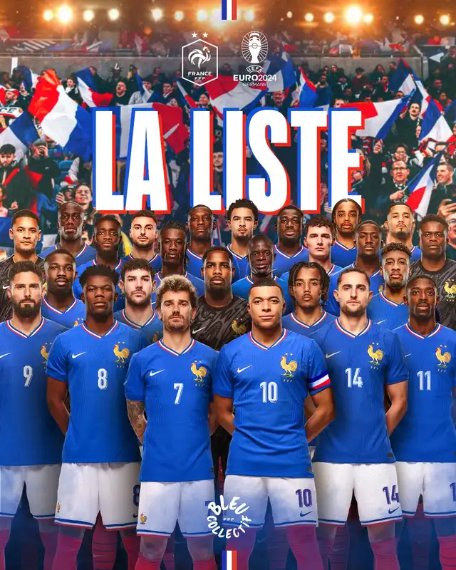 Lista de convocados de los Galos. Foto: Francia Lista de convocados de los Galos. Foto: Francia