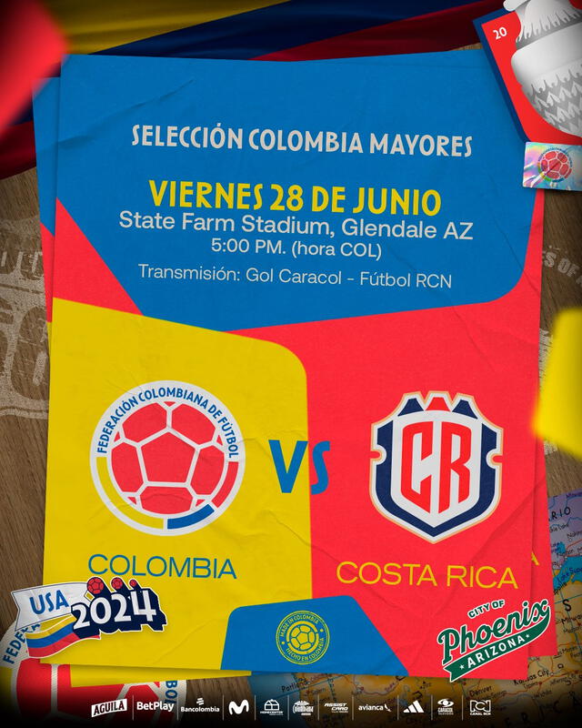 Colombia y Costa Rica volverán a enfrentarse después de 6 años. Foto: selección colombiana   