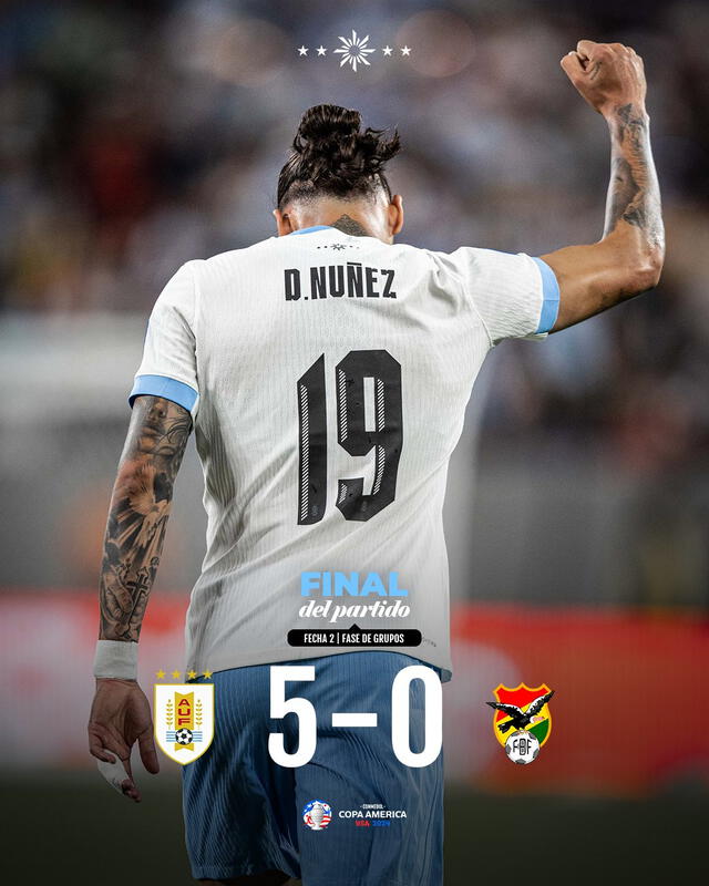  Darwin Núñez tuvo una destacada actuación ante Bolivia por la Copa América 2024. Foto: Selección uruguaya/X    