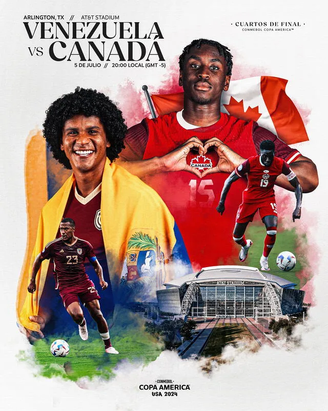 Venezuela vs. Canadá se disputará en AT&amp;T Stadium. Foto: Conmebol   