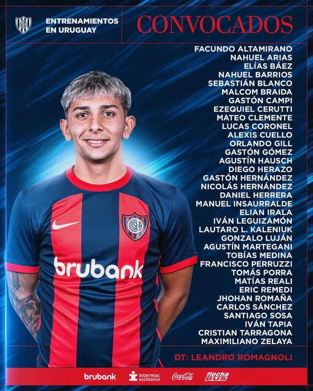 Convocados del Cuervo. Foto: Club Atlético San Lorenzo   